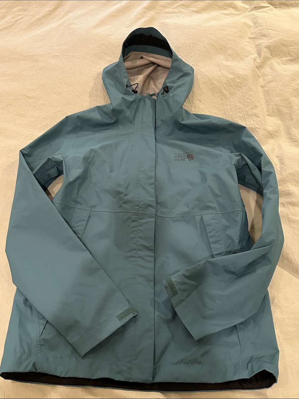Mountain Hardwear Teal Hooded Rain Jacket